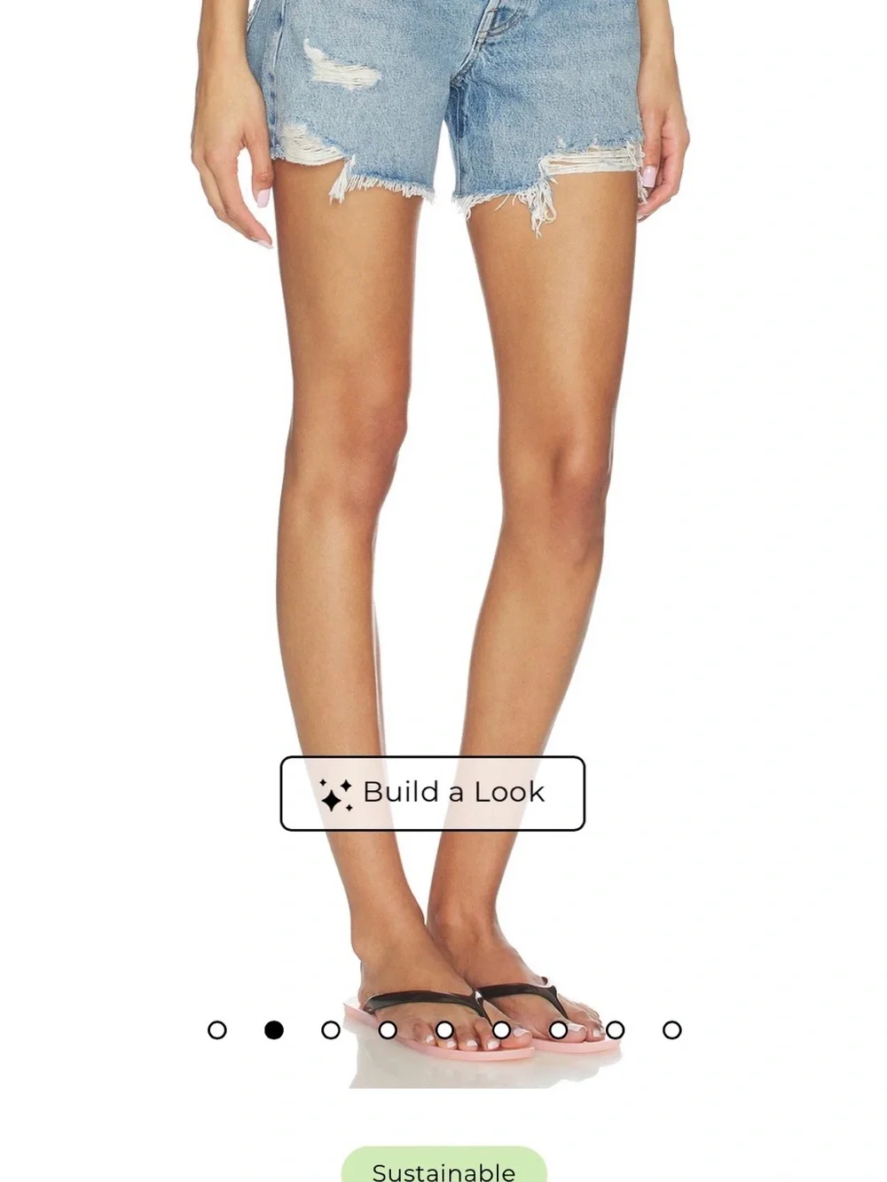 Agolde Parker Long Denim Cutoff Shorts